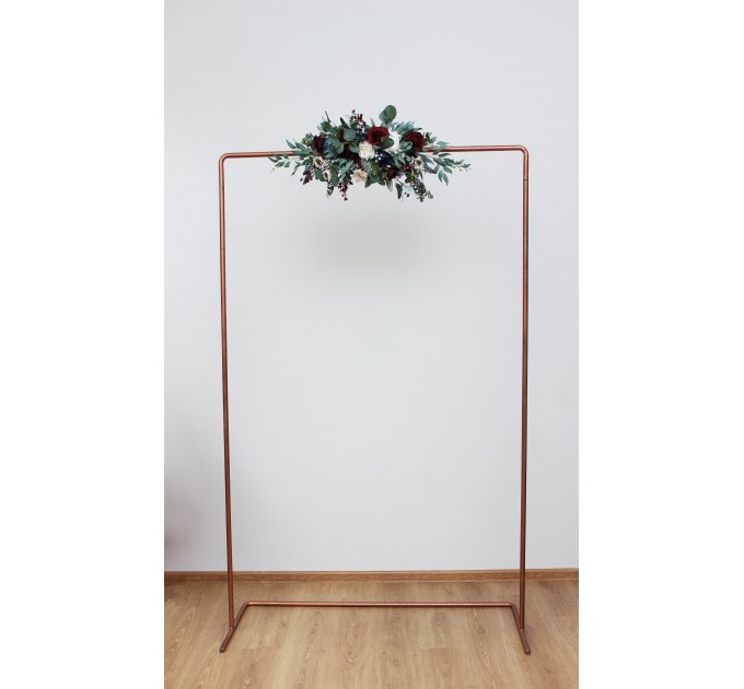  Flower arch arrangement in burgundy navy blue cream colors.  Arbor flowers. Floral archway. Faux flowers for wedding arch. 5024