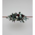  Flower arch arrangement in burgundy navy blue cream colors.  Arbor flowers. Floral archway. Faux flowers for wedding arch. 5024