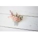 Flower comb in blush pink color scheme. Wedding accessories for hair. Bridal flower comb. Bridesmaid floral comb. 5027-sara
