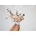 Flower comb in blush pink color scheme. Wedding accessories for hair. Bridal flower comb. Bridesmaid floral comb. 5027-sara