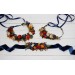 Navy blue ivory burnt orange flower crown. Hair wreath. Flower girl crown. Wedding flowers. 5029