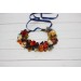 Navy blue ivory burnt orange flower crown. Hair wreath. Flower girl crown. Wedding flowers. 5029