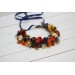 Navy blue ivory burnt orange flower crown. Hair wreath. Flower girl crown. Wedding flowers. 5029