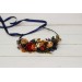 Navy blue ivory burnt orange flower crown. Hair wreath. Flower girl crown. Wedding flowers. 5029