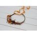 Rust orange beige flower crown. Hair wreath. Flower girl crown. Wedding flowers. 5023 Autumn