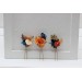  Set of 3 hair pins in navy blue ivory burnt orange  color scheme. Hair accessories. Flower accessories for wedding.  5029