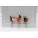 Set of 3 hair pins in navy blue ivory burnt orange color scheme. Hair accessories. Flower accessories for wedding. 5029
