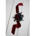 Wedding boutonniere and wrist corsage in burgundy navy blue white color scheme. Flower accessories. 5024