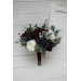 Wedding bouquets in burgundy navy blue cream colors. Bridal bouquet. Faux bouquet. Bridesmaid bouquet. 5024