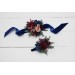 Wedding Boutonniers & Wrist Corsage in Burgundy, Navy Blue & Blush Pink | Faux Flower Accessories