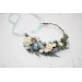 Dusty blue white flower crown. Hair wreath. Flower girl crown. Wedding flowers.5031