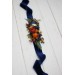 Navy blue ivory burnt orange flower belt for fall wedding Floral sash Bridal belt Flower girl belt. 5029