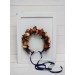 Navy blue ivory burnt orange flower crown. Hair wreath. Flower girl crown. Wedding flowers. 5029