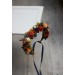 Navy blue ivory burnt orange flower crown. Hair wreath. Flower girl crown. Wedding flowers. 5029