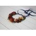 Navy blue ivory burnt orange flower crown. Hair wreath. Flower girl crown. Wedding flowers. 5029