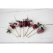  Set of 8 hair pins in burgundy dusty rose black color scheme. Hair accessories. Flower accessories for wedding.  MONA