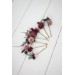  Set of 8 hair pins in burgundy dusty rose black color scheme. Hair accessories. Flower accessories for wedding.  MONA