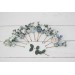  Set of hair pins in dusty blue white color scheme. Hair accessories. Flower accessories for wedding.  5031