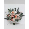 Wedding bouquets in blush pink white peach colors. Bridal bouquet. Faux bouquet. Bridesmaid bouquet. 5035