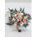 Wedding bouquets in blush pink white peach colors. Bridal bouquet. Faux bouquet. Bridesmaid bouquet. 5035