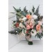 Wedding bouquets in blush pink white peach colors. Bridal bouquet. Faux bouquet. Bridesmaid bouquet. 5035