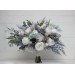 Wedding bouquets in dusty blue pink white colors. Bridal bouquet. Cascading bouquet. Faux bouquet. Bridesmaid bouquet. 5032