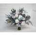 Wedding bouquets in dusty blue pink white colors. Bridal bouquet. Cascading bouquet. Faux bouquet. Bridesmaid bouquet. 5032