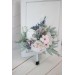 Wedding bouquets in dusty blue pink white colors. Bridal bouquet. Cascading bouquet. Faux bouquet. Bridesmaid bouquet. 5032