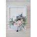 Wedding bouquets in dusty blue pink white colors. Bridal bouquet. Cascading bouquet. Faux bouquet. Bridesmaid bouquet. 5032