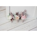  Wedding boutonnieres and wrist corsage  in blush pink beige color scheme. Flower accessories. 5034