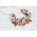 Blush pink white peach flower crown. Hair wreath. Flower girl crown. Wedding flowers. 5035