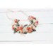 Blush pink white peach flower crown. Hair wreath. Flower girl crown. Wedding flowers. 5035