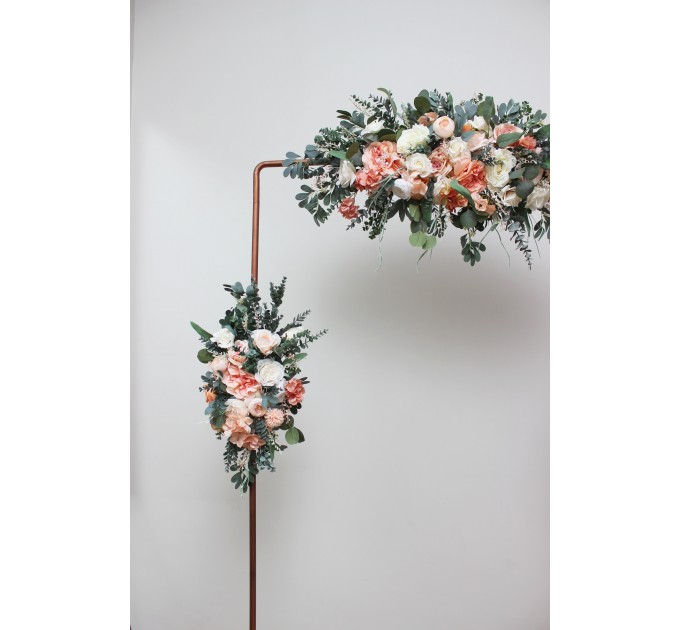  Flower arch arrangement in  blush pink white peach colors.  Arbor flowers. Floral archway. Faux flowers for wedding arch. 5035