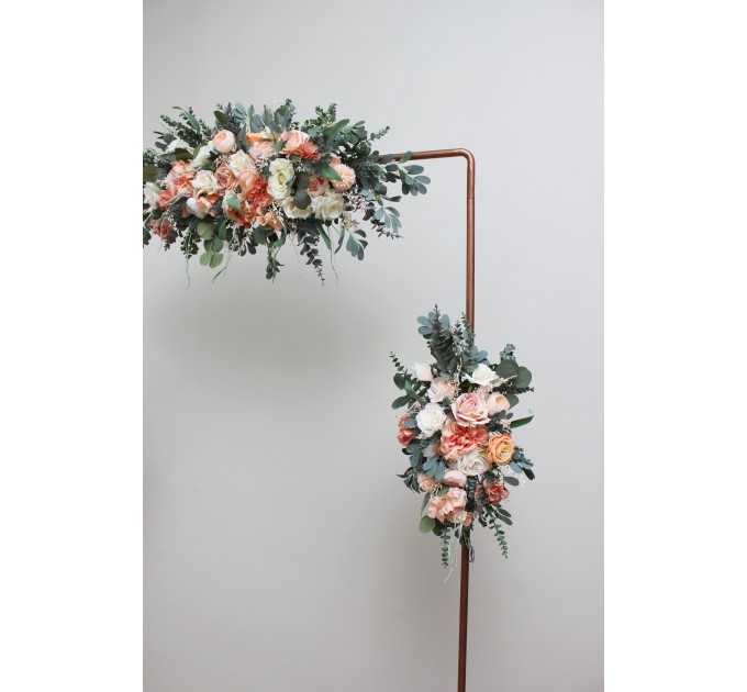  Flower arch arrangement in  blush pink white peach colors.  Arbor flowers. Floral archway. Faux flowers for wedding arch. 5035