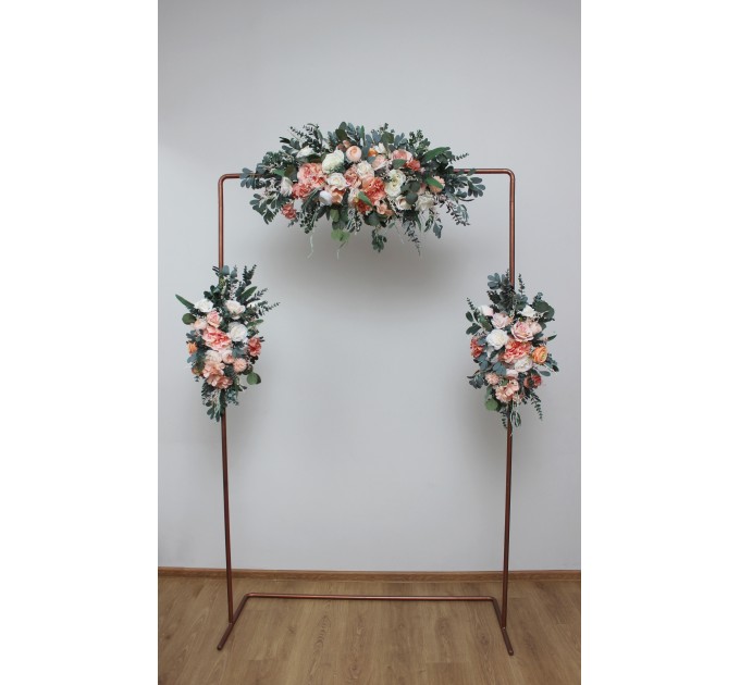  Flower arch arrangement in  blush pink white peach colors.  Arbor flowers. Floral archway. Faux flowers for wedding arch. 5035