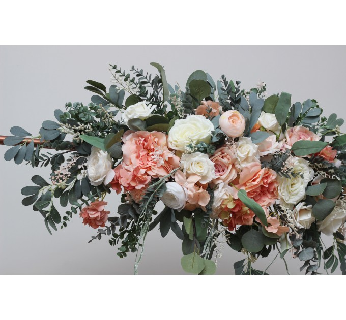  Flower arch arrangement in  blush pink white peach colors.  Arbor flowers. Floral archway. Faux flowers for wedding arch. 5035