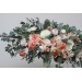  Flower arch arrangement in  blush pink white peach colors.  Arbor flowers. Floral archway. Faux flowers for wedding arch. 5035