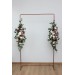 Flower arch arrangement in burgundy dusty rose cream colors. Arbor flowers. Floral archway. Faux flowers for wedding arch. 5037