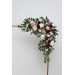 Flower arch arrangement in burgundy dusty rose cream colors. Arbor flowers. Floral archway. Faux flowers for wedding arch. 5037