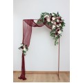 Flower arch arrangement in burgundy dusty rose cream colors. Arbor flowers. Floral archway. Faux flowers for wedding arch. 5037
