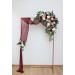Flower arch arrangement in burgundy dusty rose cream colors. Arbor flowers. Floral archway. Faux flowers for wedding arch. 5037