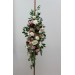 Flower arch arrangement in burgundy dusty rose cream colors. Arbor flowers. Floral archway. Faux flowers for wedding arch. 5037