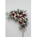  Flower arch arrangement in burgundy pink ivory colors.  Arbor flowers. Floral archway. Faux flowers for wedding arch. 5036