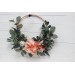 Flower hoop blush pink white peach colors. Alternative bridesmaid bouquet. 5035