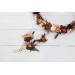 Set of 3 hair pins in terracotta rust peach color scheme. Hair accessories. Flower accessories for wedding. 5040