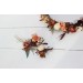 Set of 3 hair pins in terracotta rust peach color scheme. Hair accessories. Flower accessories for wedding. 5040