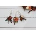 Set of 3 hair pins in terracotta rust peach color scheme. Hair accessories. Flower accessories for wedding. 5040