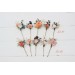 Set of hair pins in blush pink white peach color scheme. Hair accessories. Flower accessories for wedding. 5035