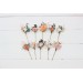 Set of hair pins in blush pink white peach color scheme. Hair accessories. Flower accessories for wedding. 5035