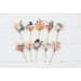Set of hair pins in blush pink white peach color scheme. Hair accessories. Flower accessories for wedding. 5035